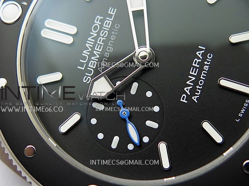 PAM1389 Titanium Submersible Black Ceramic Bezel VSF 1:1 Best Edition Black Dial On Black Rubber Strap P.9010 Clone